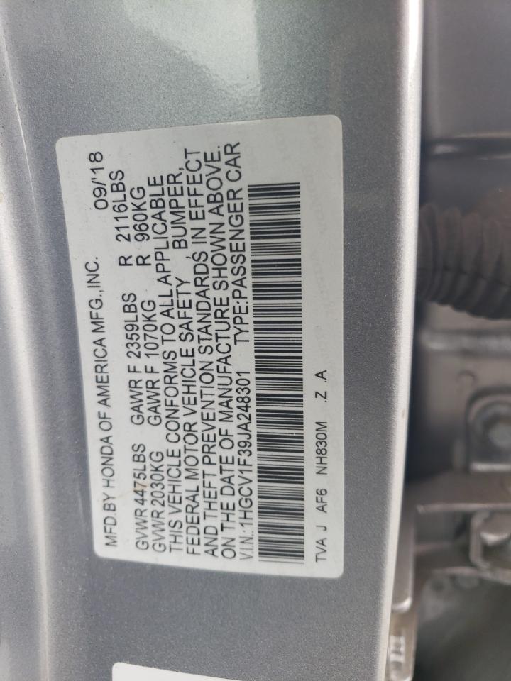 1HGCV1F39JA248301 2018 Honda Accord Sport