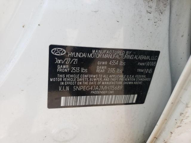 2021 Hyundai Sonata Se VIN: 5NPEG4JA2MH115689 Lot: 55121284