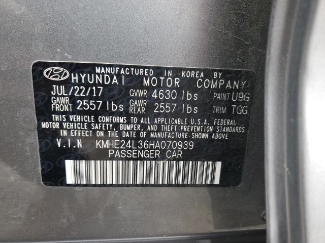 2017 Hyundai Sonata Hybrid VIN: KMHE24L36HA070939 Lot: 56873354