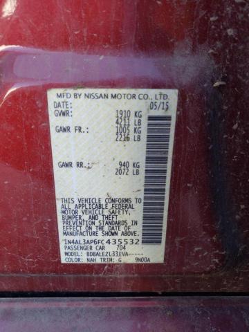 2015 Nissan Altima 2.5 VIN: 1N4AL3AP6FC435532 Lot: 53964744