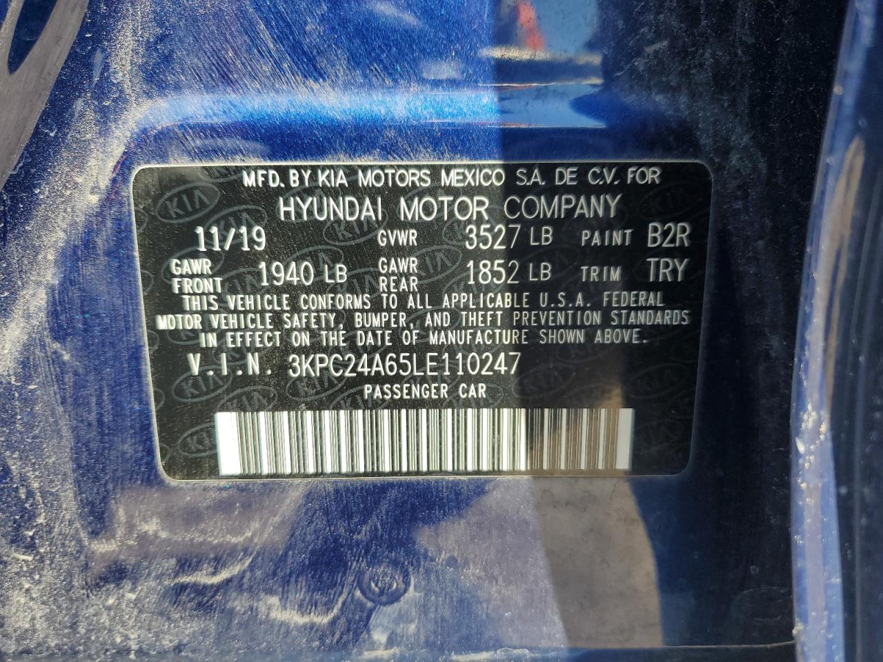 3KPC24A65LE110247 2020 Hyundai Accent Se