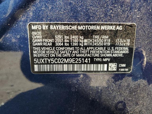 2021 BMW X3 xDrive30I VIN: 5UXTY5C02M9E25141 Lot: 55080654