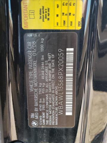 2008 BMW 328 I VIN: WBAWL13568PX20059 Lot: 56335794