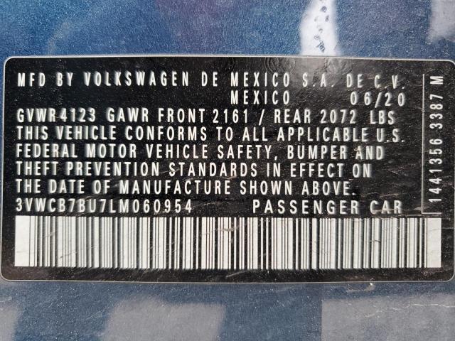 2020 Volkswagen Jetta S VIN: 3VWCB7BU7LM060954 Lot: 55274794