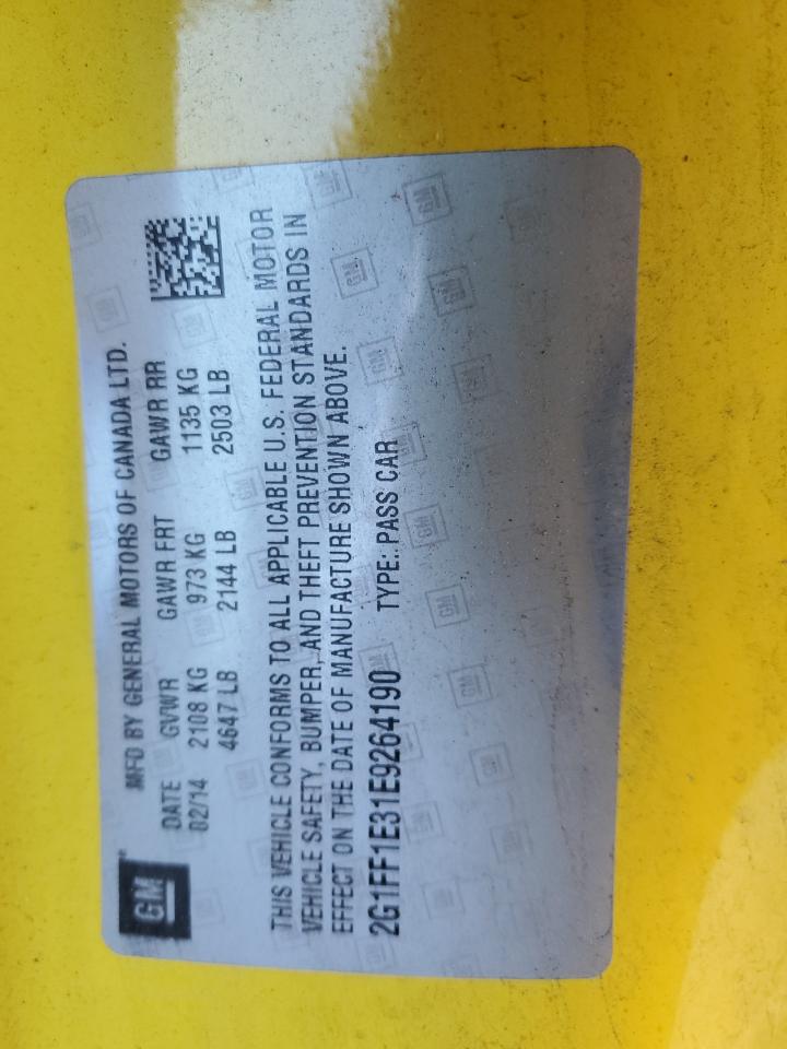 2G1FF1E31E9264190 2014 Chevrolet Camaro Lt