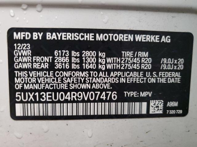 2024 BMW X5 Sdrive 40I VIN: 5UX13EU04R9V07476 Lot: 54650454