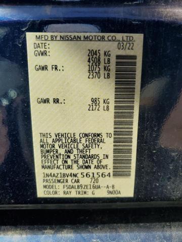 2022 Nissan Leaf S VIN: 1N4AZ1BV4NC561564 Lot: 56199304