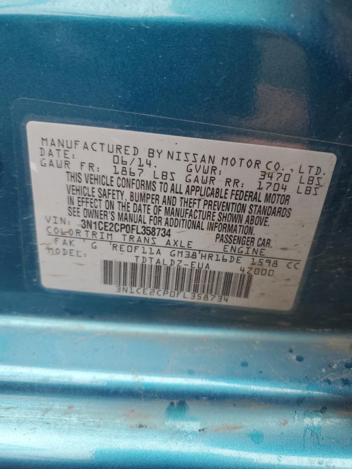 3N1CE2CP0FL358734 2015 Nissan Versa Note S