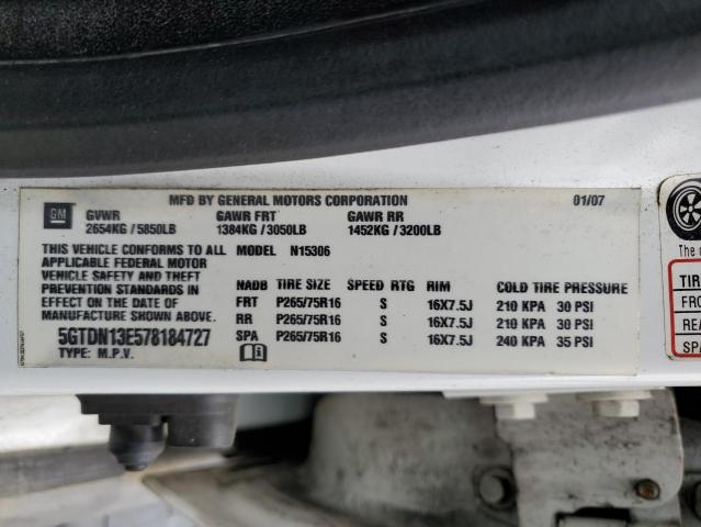 2007 Hummer H3 VIN: 5GTDN13E578184727 Lot: 53930364