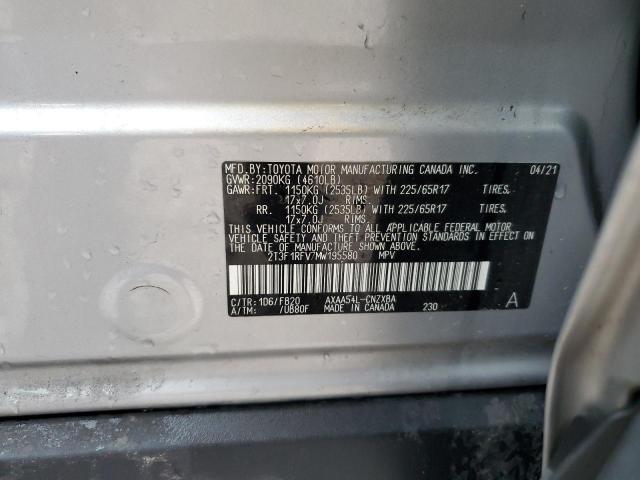 2021 Toyota Rav4 Le VIN: 2T3F1RFV7MW195580 Lot: 52817164