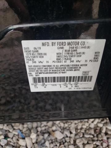 2019 Ford Edge Titanium VIN: 2FMPK4K96KBC37441 Lot: 53707884