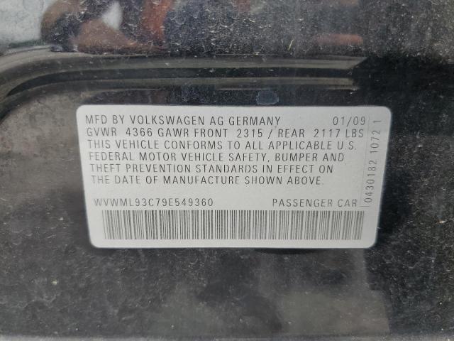 2009 Volkswagen Cc Sport VIN: WVWML93C79E549360 Lot: 54964354