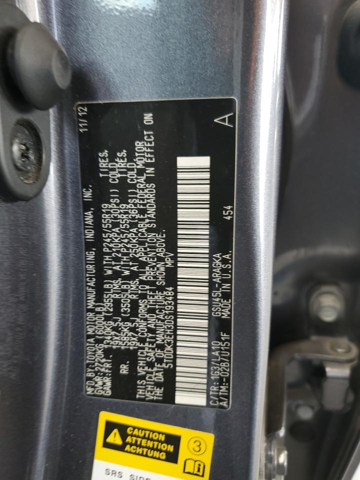 5TDDK3EH3DS193484 2013 Toyota Highlander Limited