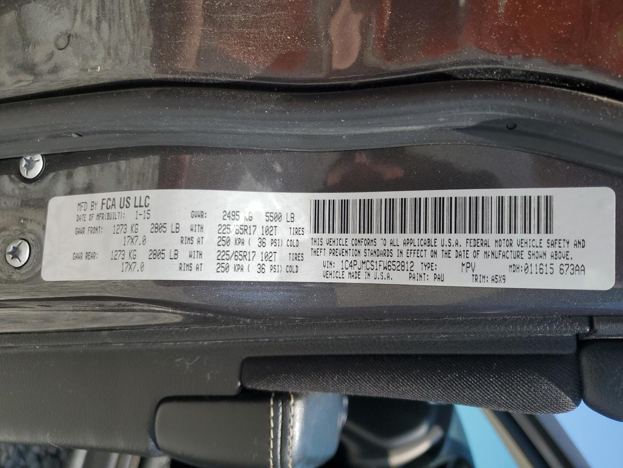 1C4PJMCS1FW652812 2015 Jeep Cherokee Latitude