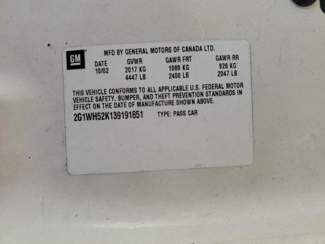 2003 Chevrolet Impala Ls VIN: 2G1WH52K139191851 Lot: 55652584