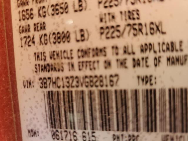 1997 Dodge Ram 1500 VIN: 3B7HC13Z3VG828167 Lot: 82791563