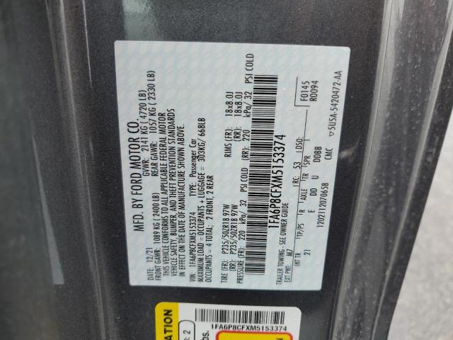 2021 Ford Mustang Gt VIN: 1FA6P8CFXM5153374 Lot: 56490894