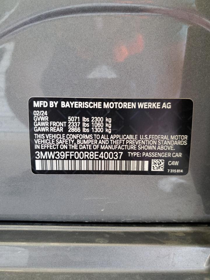 3MW39FF00R8E40037 2024 BMW 330E