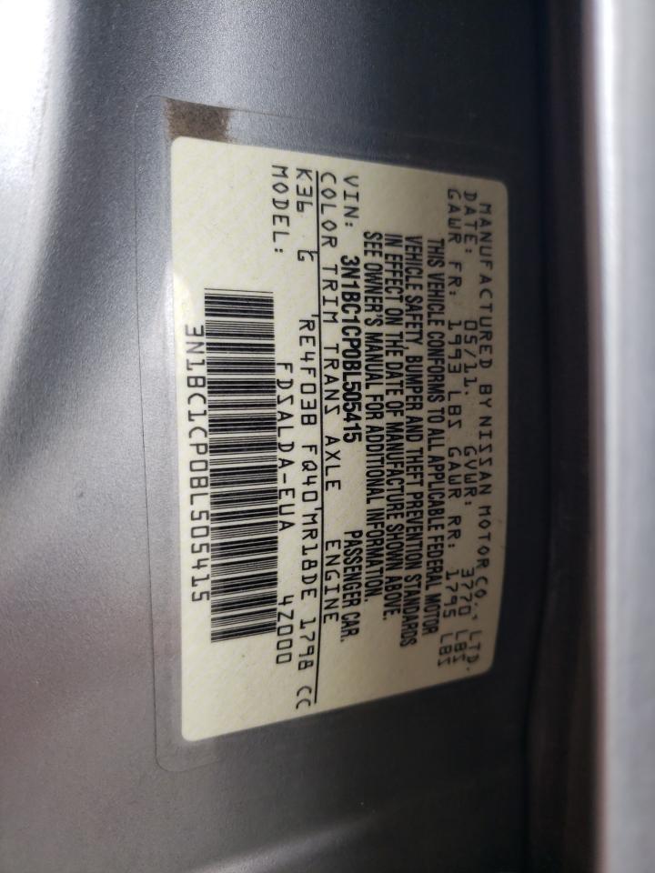 3N1BC1CP0BL505415 2011 Nissan Versa S