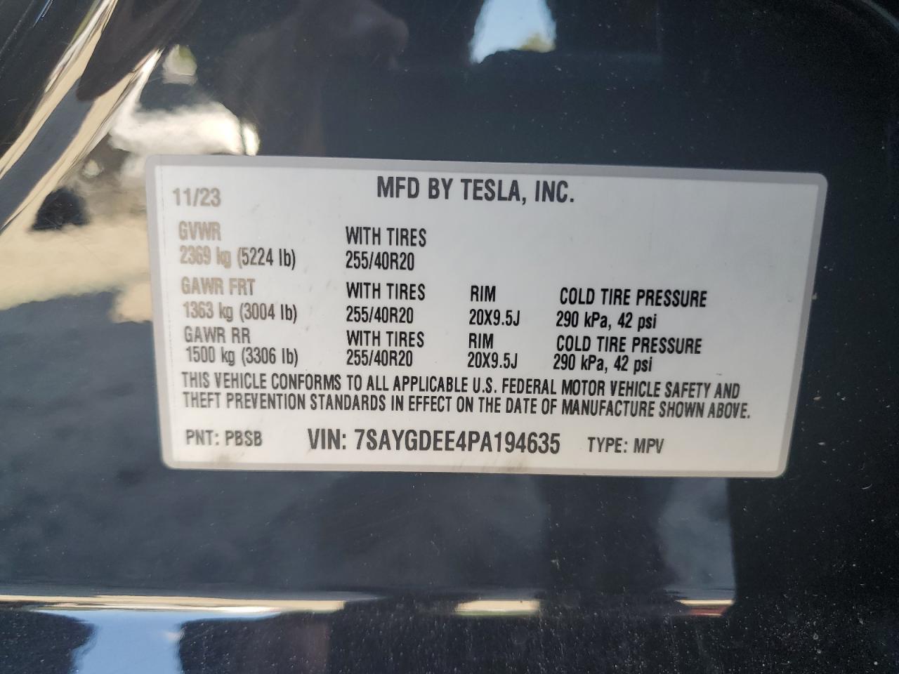 7SAYGDEE4PA194635 2023 Tesla Model Y