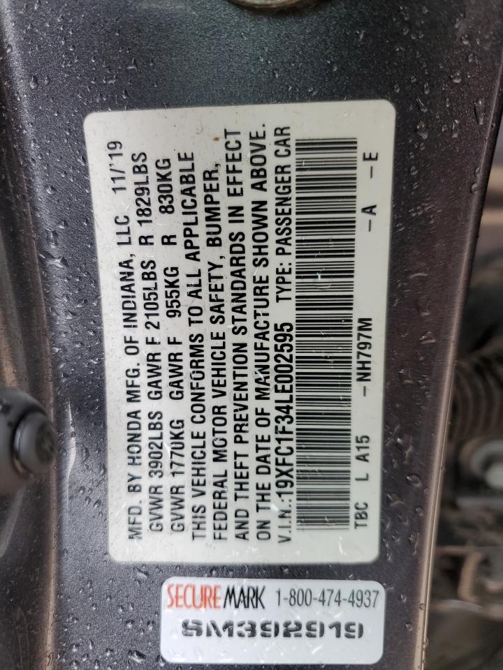 19XFC1F34LE002595 2020 Honda Civic Ex