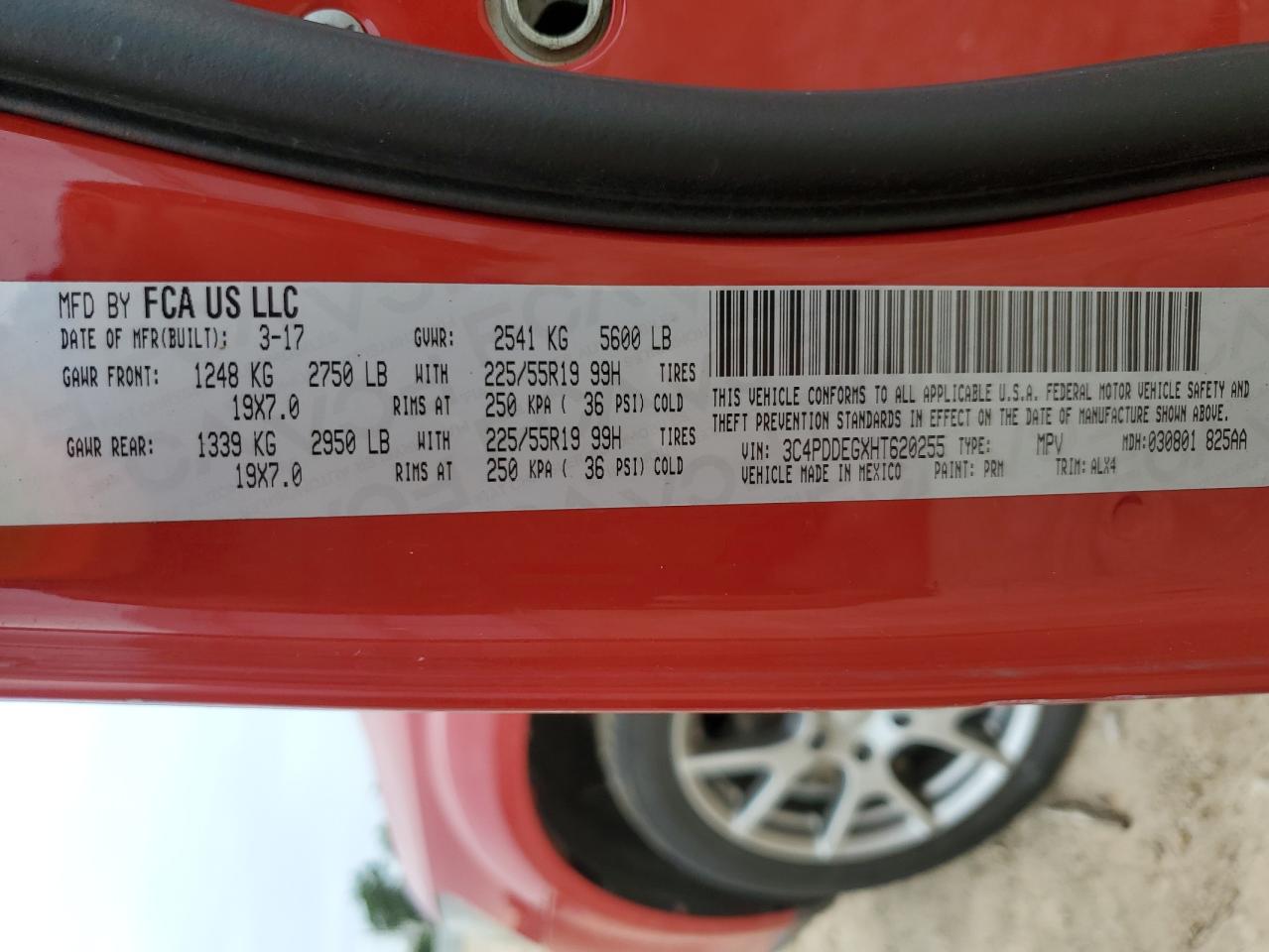 3C4PDDEGXHT620255 2017 Dodge Journey Gt