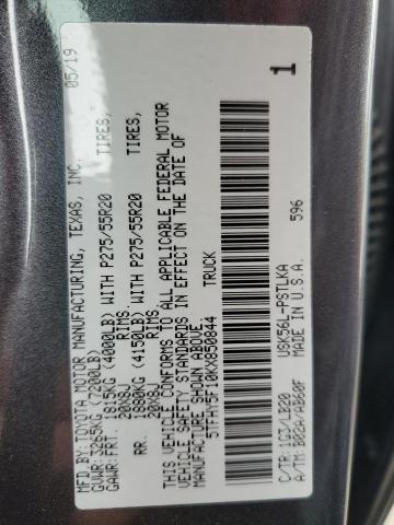 2019 Toyota Tundra Crewmax Limited VIN: 5TFHY5F10KX850844 Lot: 55708574