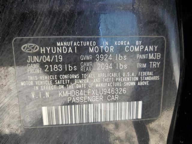 2020 Hyundai Elantra Sel VIN: KMHD84LFXLU946326 Lot: 53882164