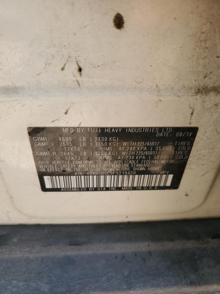 4S4BSBCC9F3219420 2015 Subaru Outback 2.5I Premium