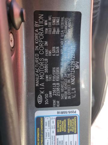 2011 Kia Soul + VIN: KNDJT2A22B7237171 Lot: 56718204