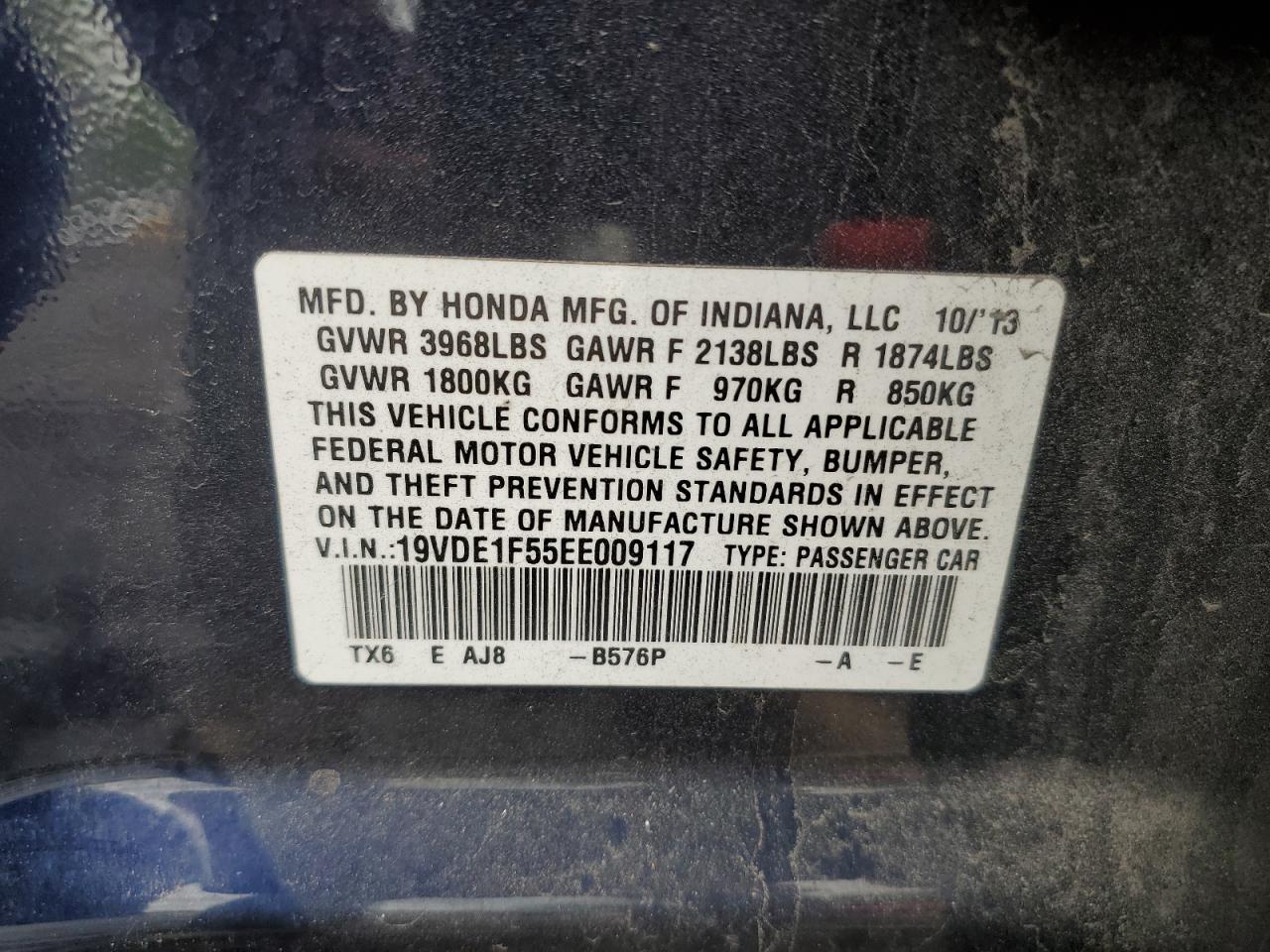 19VDE1F55EE009117 2014 Acura Ilx 20 Premium