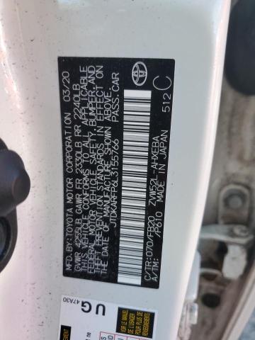 2020 Toyota Prius Prime Le VIN: JTDKARFP6L3155766 Lot: 53760484