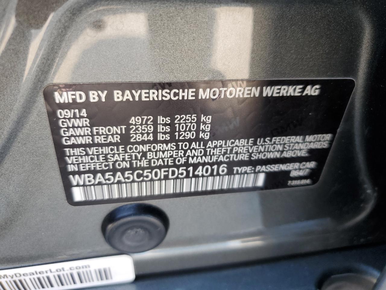 WBA5A5C50FD514016 2015 BMW 528 I