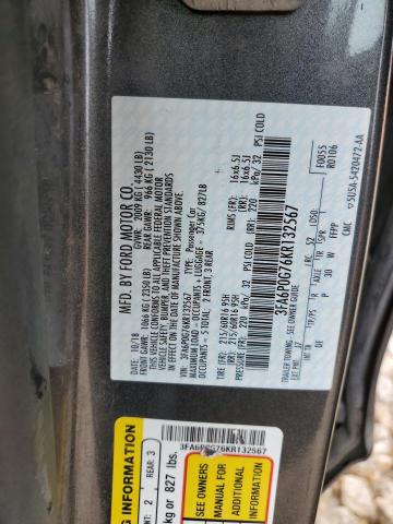 2019 FORD FUSION S - 3FA6P0G76KR132567