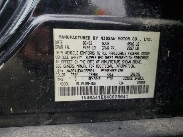 2004 Nissan Maxima Se VIN: 1N4BA41EX4C828641 Lot: 54039854