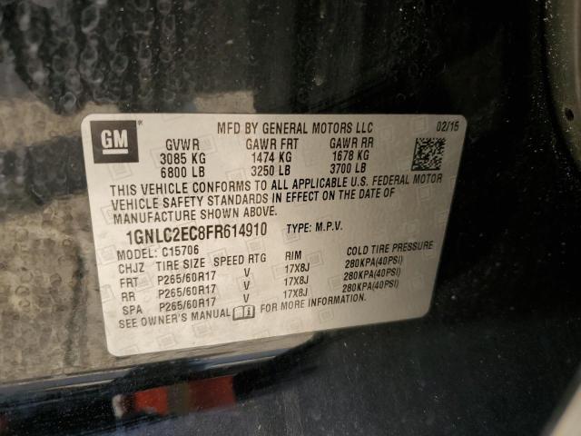 2015 Chevrolet Tahoe Police VIN: 1GNLC2EC8FR614910 Lot: 56579884