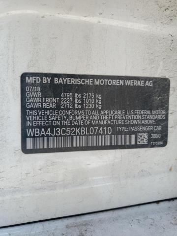 2019 BMW 430Xi Gran Coupe VIN: WBA4J3C52KBL07410 Lot: 55451474