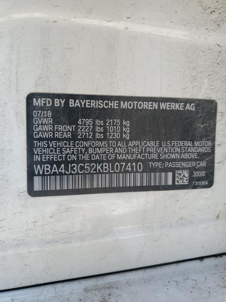 WBA4J3C52KBL07410 2019 BMW 430Xi Gran Coupe