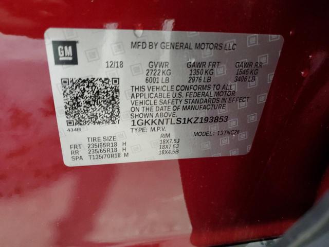 2019 GMC Acadia All Terrain VIN: 1GKKNTLS1KZ193853 Lot: 54845004