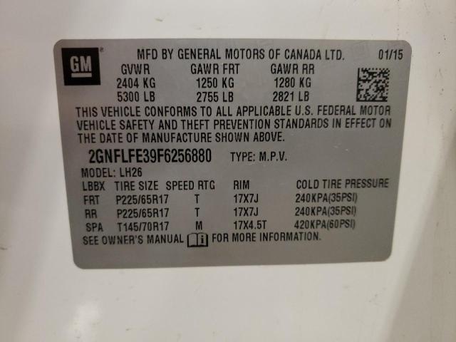 2015 Chevrolet Equinox Lt VIN: 2GNFLFE39F6256880 Lot: 54393894