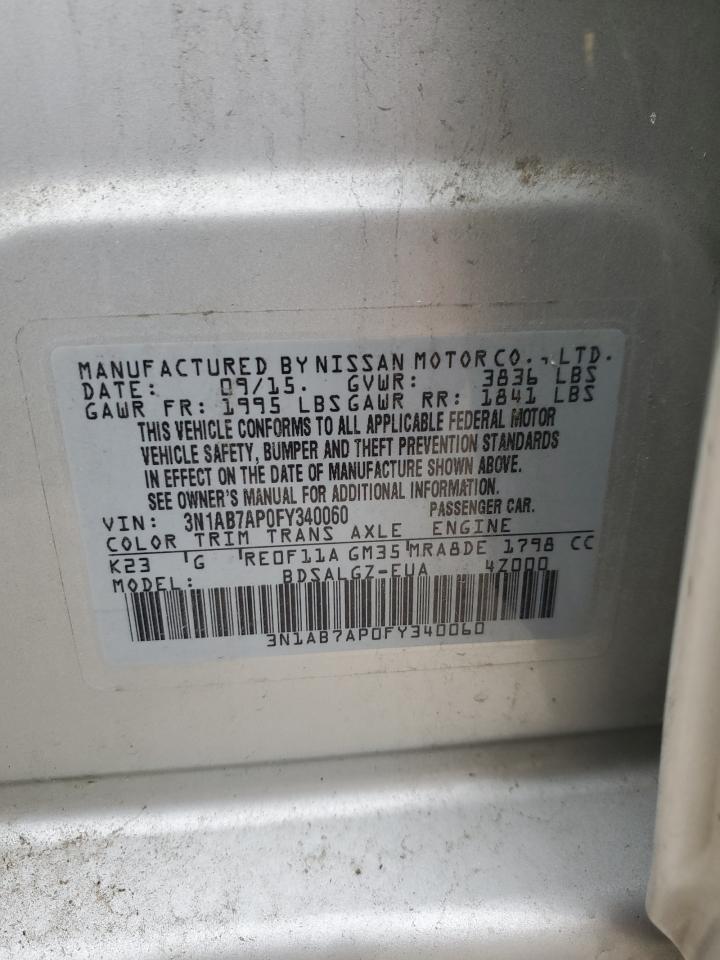 3N1AB7AP0FY340060 2015 Nissan Sentra S