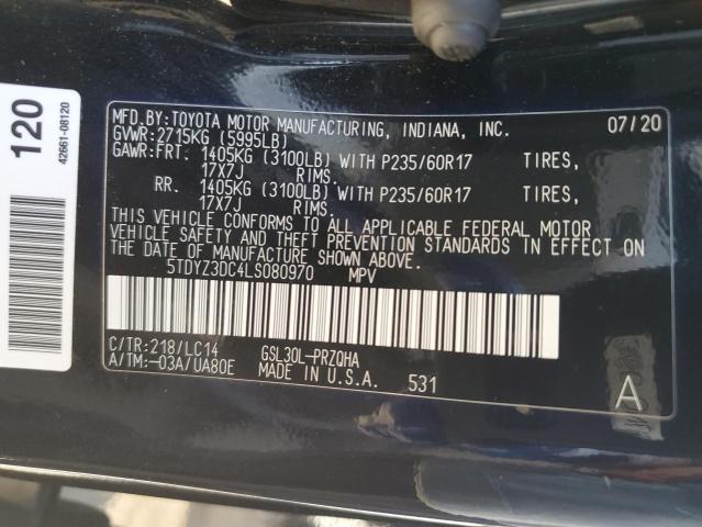 5TDYZ3DC4LS080970 2020 Toyota Sienna Xle