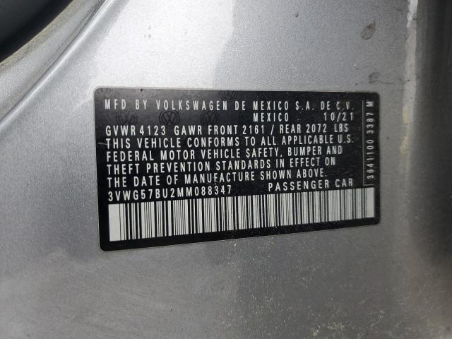 2021 Volkswagen Jetta Sel Premium VIN: 3VWG57BU2MM088347 Lot: 54142204