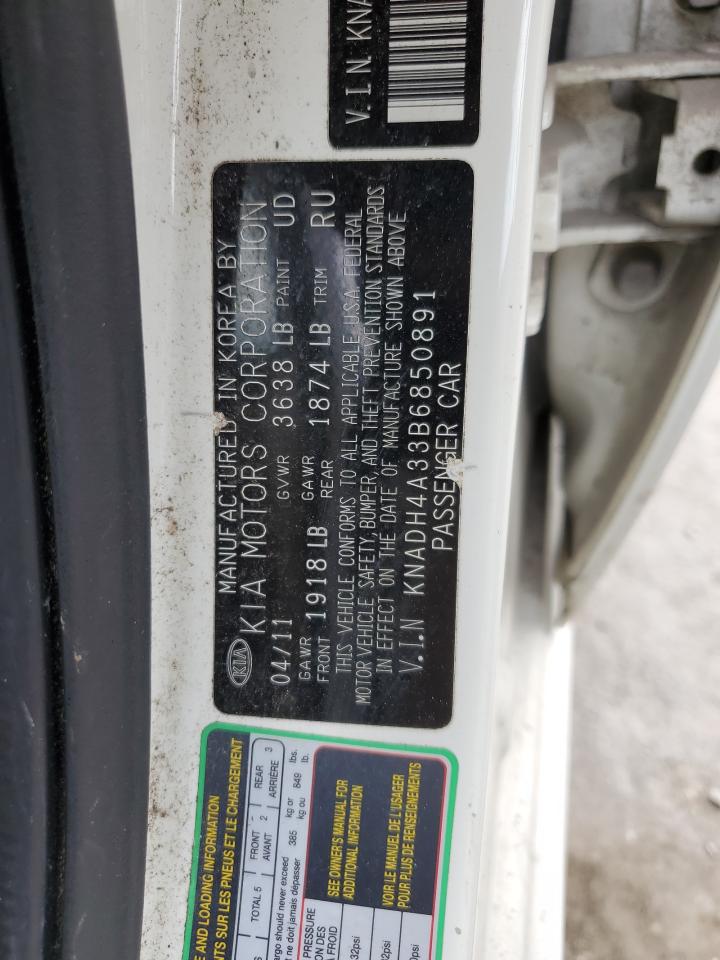 KNADH4A33B6850891 2011 Kia Rio Base