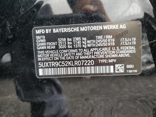 2019 BMW X3 xDrive30I VIN: 5UXTR9C52KLR07220 Lot: 55474984