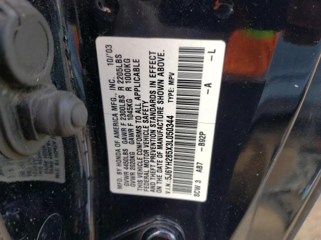 2003 Honda Element Ex VIN: 5J6YH285X3L050344 Lot: 54461944