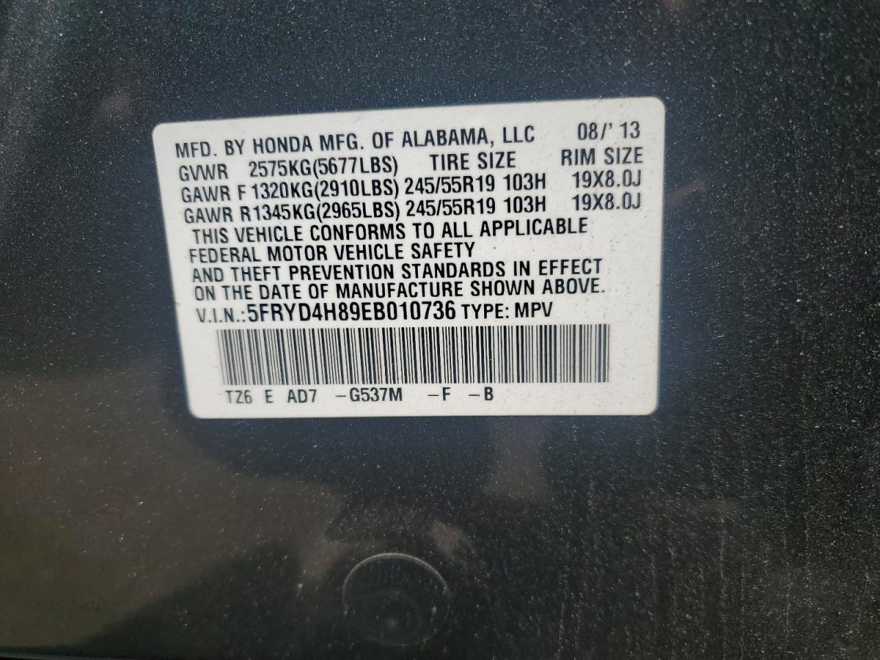 5FRYD4H89EB010736 2014 Acura Mdx Advance