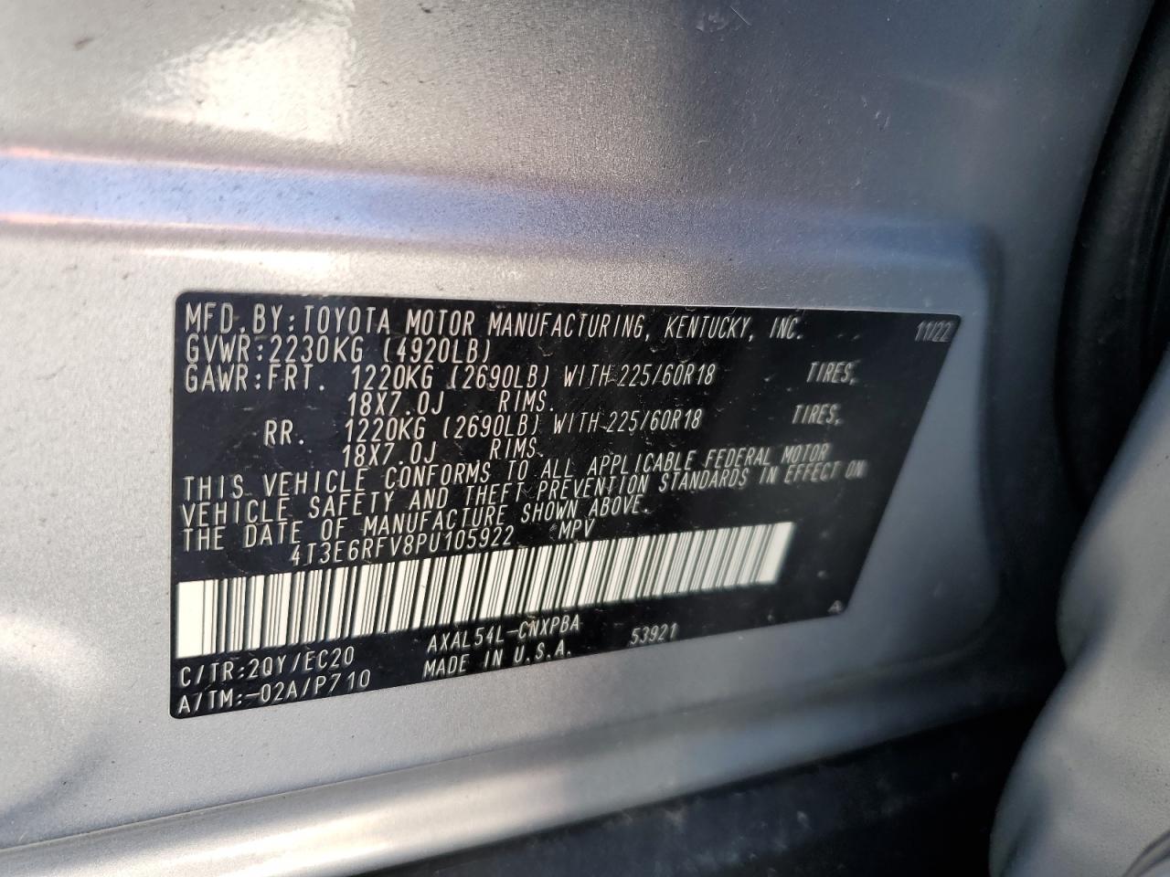 4T3E6RFV8PU105922 2023 Toyota Rav4 Xse