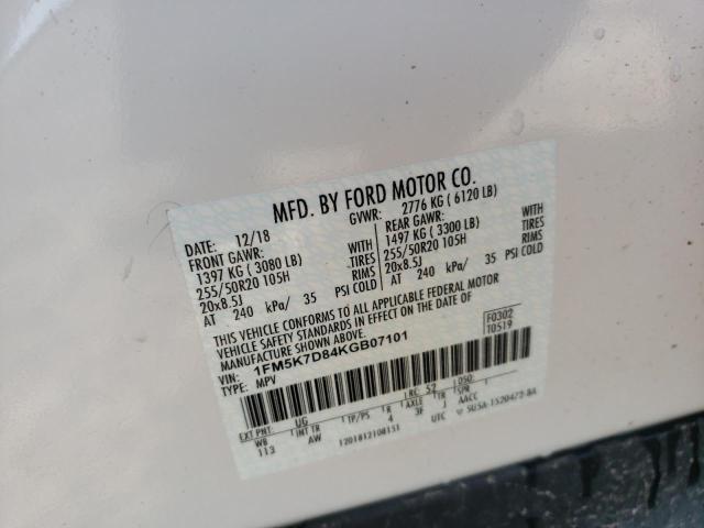2019 FORD EXPLORER X - 1FM5K7D84KGB07101