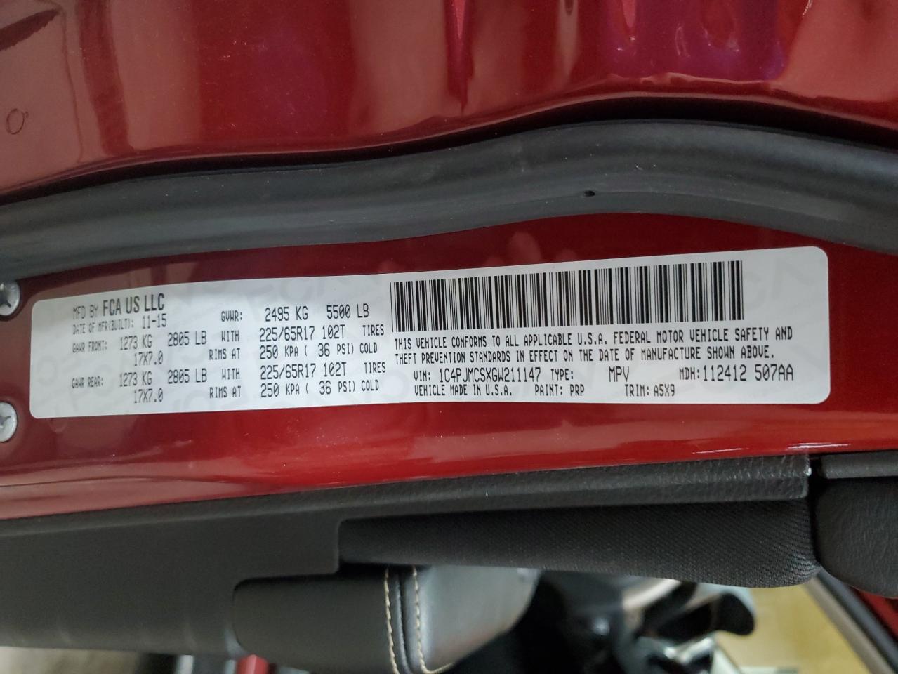 1C4PJMCSXGW211147 2016 Jeep Cherokee Latitude